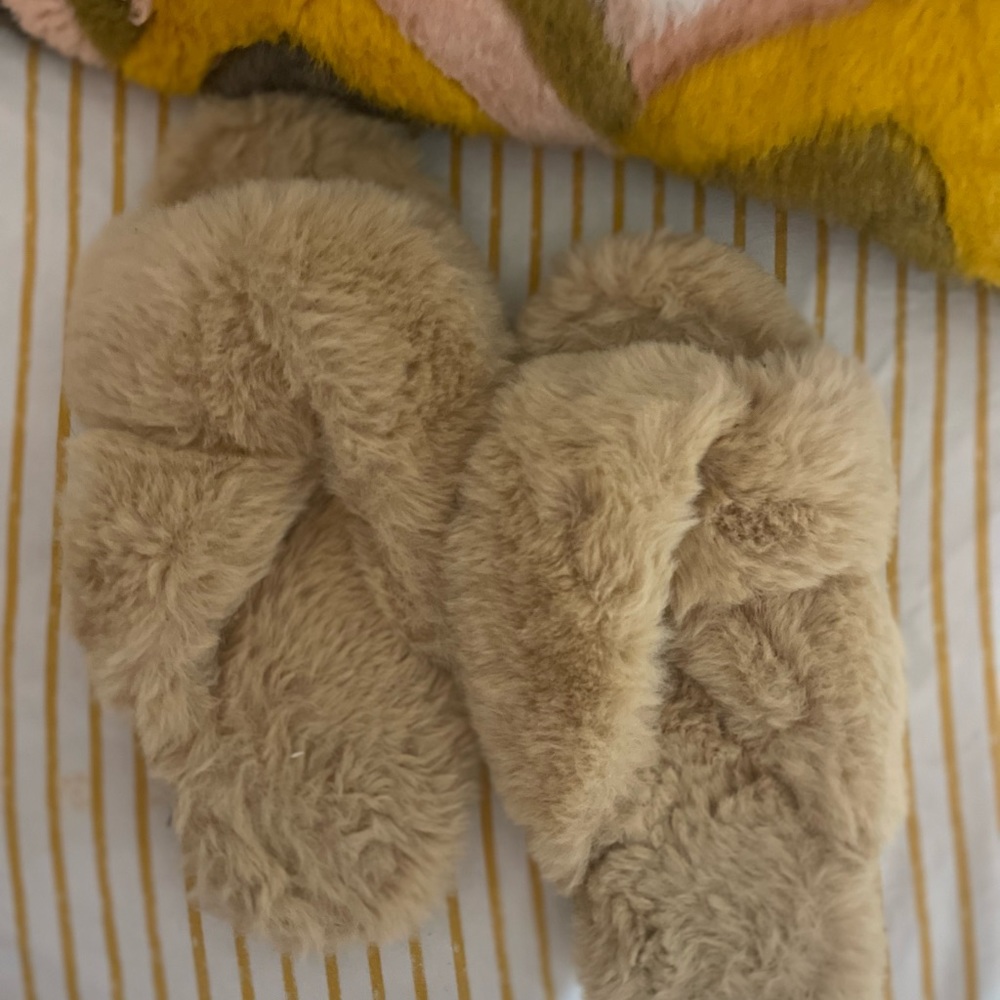 Fluffy house slippers